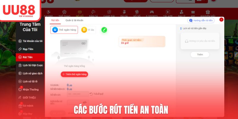 3 bước rút tiền nhanh chóng diễn ra trong chớp mắt