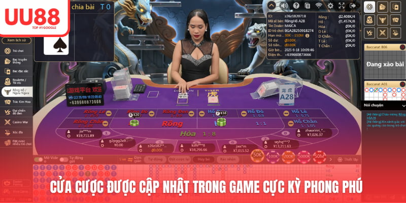 Cửa cược thiết kế trong game vô cùng phong phú